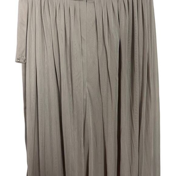 David's Bridal One Shoulder Strap Beige Maxi Dress Size 4 - Picture 11 of 16